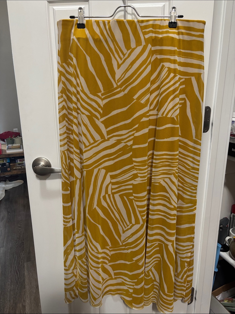 Halogen Mustard Yellow Print Maxi Skirt